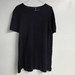Eileen Fisher Minimalist Eco-Conscious Organic Cotton Linen Knit Tunic Top Sz M